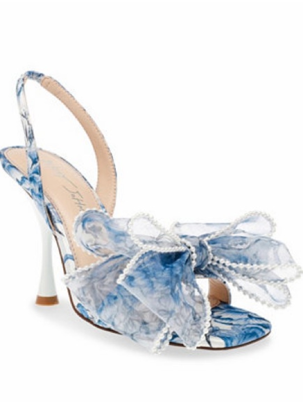 Betsey Johnson Fawn Blue Floral Bow Slingback Heels